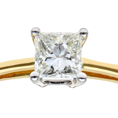 18ct Gold  Princess 1/4ct Diamond 4 Claw Solitaire Ring 4mm - PR0AXL9543Y18JSI
