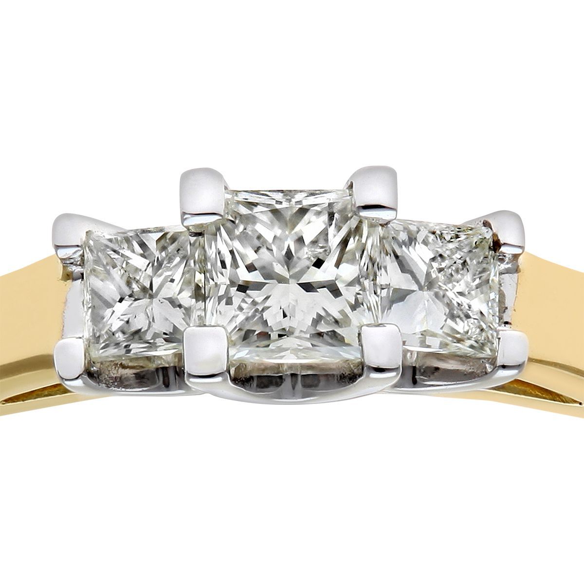 18ct Gold  Princess 1/4ct Diamond 1/4ct Trilogy Ring 3mm - PR0AXL9549Y18JSI