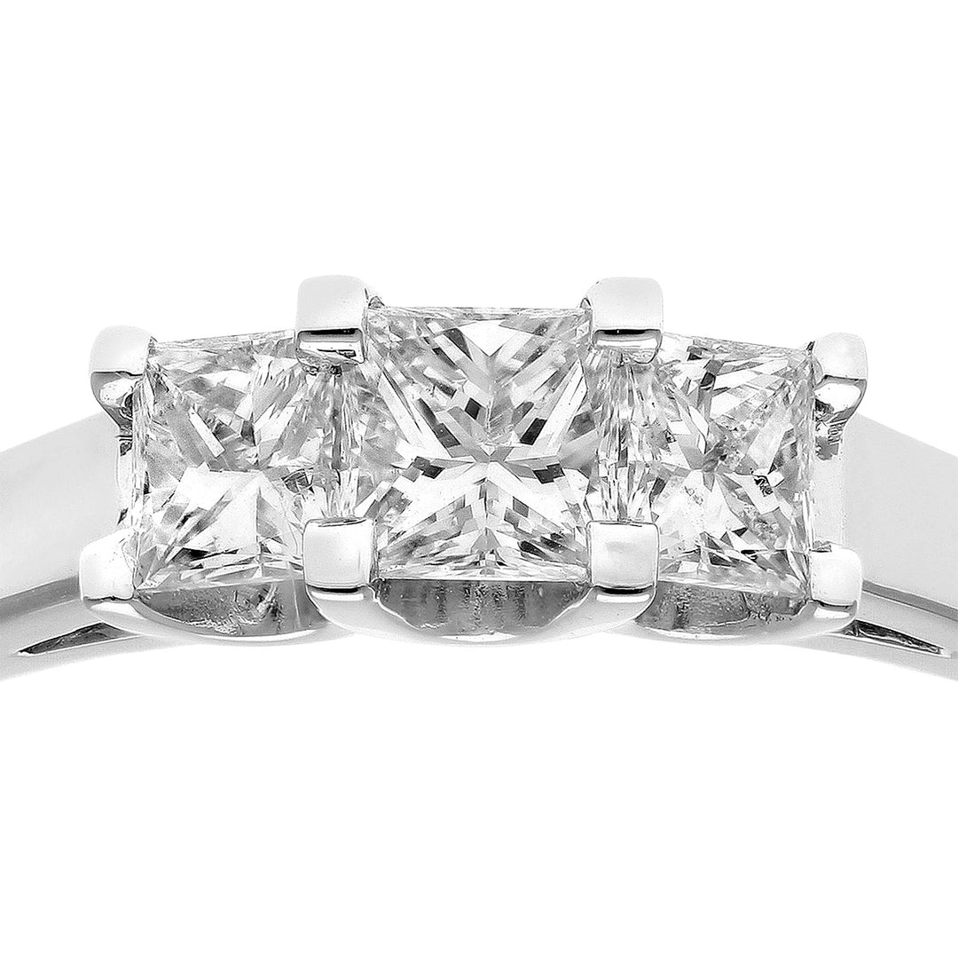Platinum  Princess Diamond Graduated Tiered Trilogy Ring 4mm - PR0AXL9550PTJPK