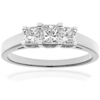 Platinum  Princess Diamond Graduated Tiered Trilogy Ring 4mm - PR0AXL9550PTJPK