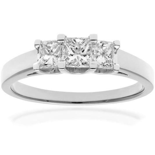 Platinum  Princess Diamond Graduated Tiered Trilogy Ring 4mm - PR0AXL9550PTJSI