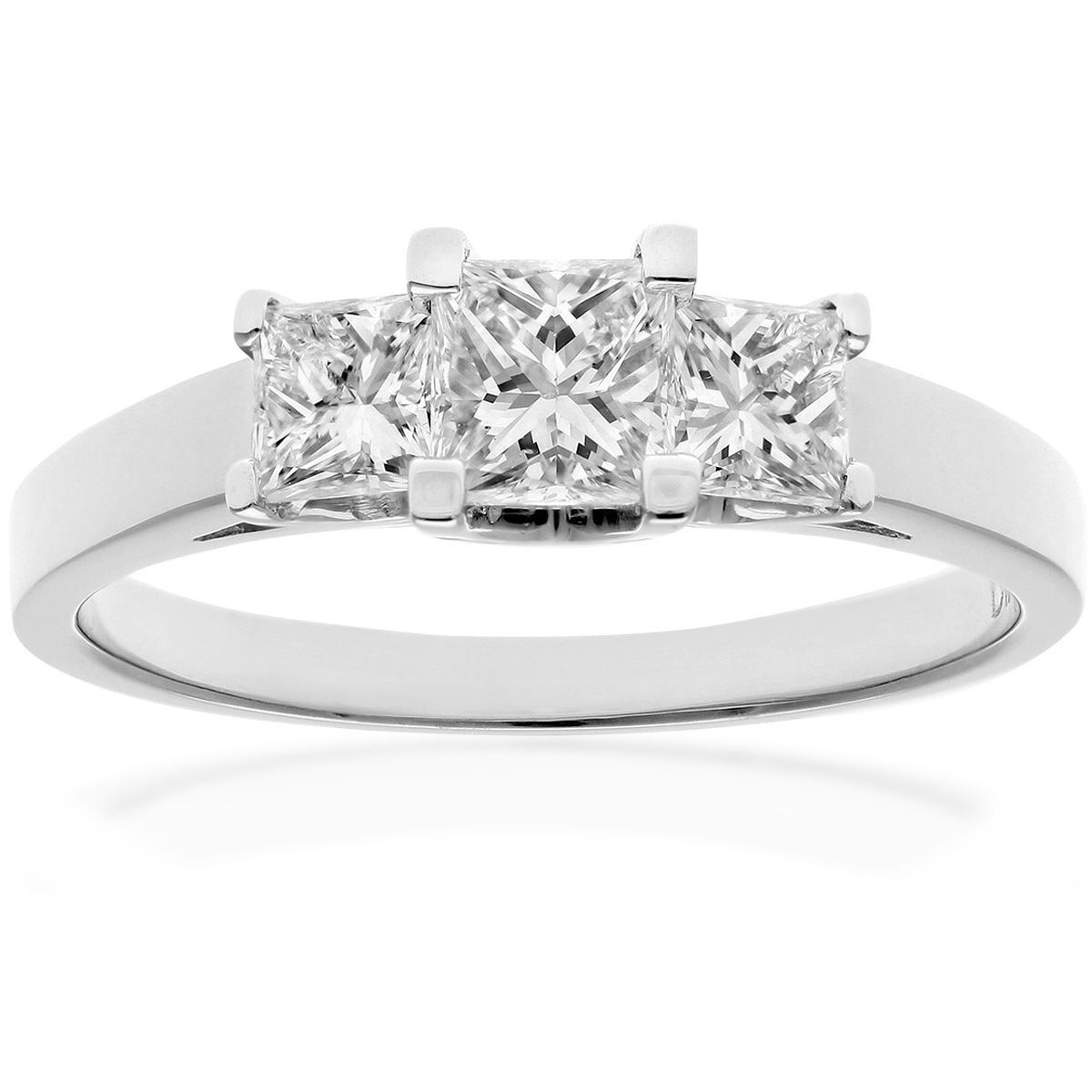 Platinum  Princess Diamond Graduated Tiered Trilogy Ring 4mm - PR0AXL9551PTJPK