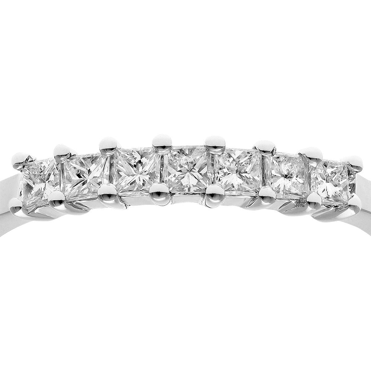 Platinum  Princess 1/3ct Diamond 7 Stone Eternity Ring 2mm - PR0AXL9552PTJPK