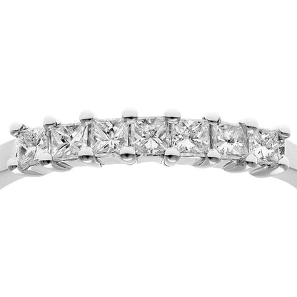 Platinum  Princess 1/3ct Diamond 7 Stone Eternity Ring 2mm - PR0AXL9552PTJPK