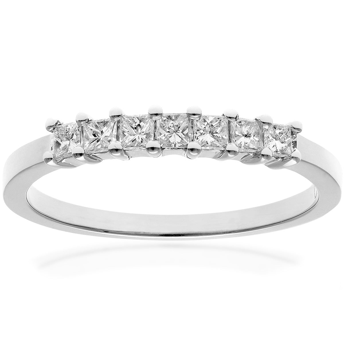 Platinum  Princess 1/3ct Diamond 7 Stone  Eternity Ring 2mm - PR0AXL9552PTJPK