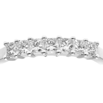 Platinum  Princess 1/2ct Diamond 7 Stone Eternity Ring 2mm - PR0AXL9553PTJSI