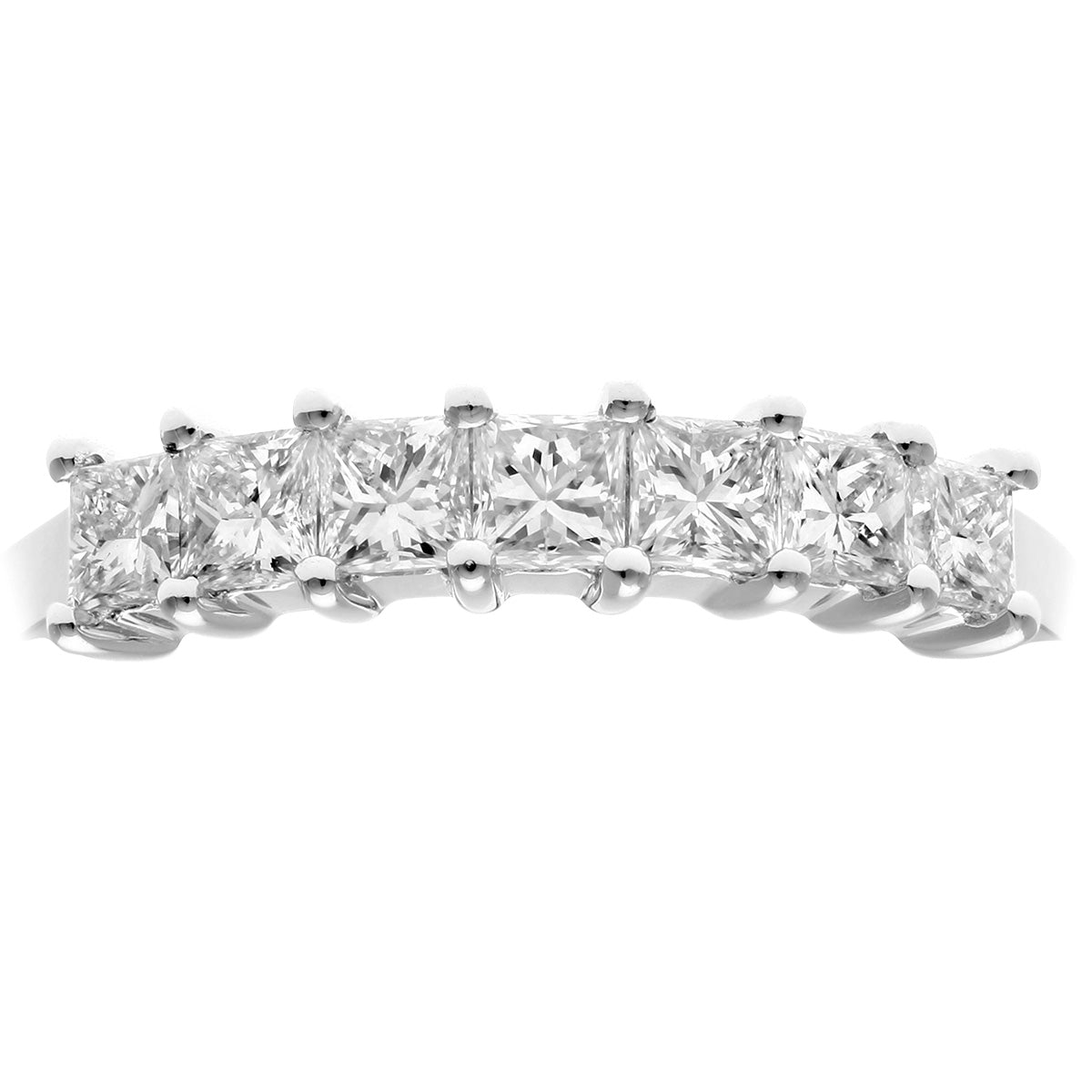 Platinum  Princess 3/4ct Diamond 7 Stone  Eternity Ring 3mm - PR0AXL9554PTJPK