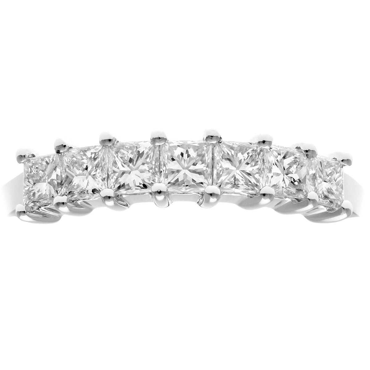 18ct White Gold  Princess 3/4ct Diamond 7 Stone  Eternity Ring 3mm - PR0AXL9554W18JSI