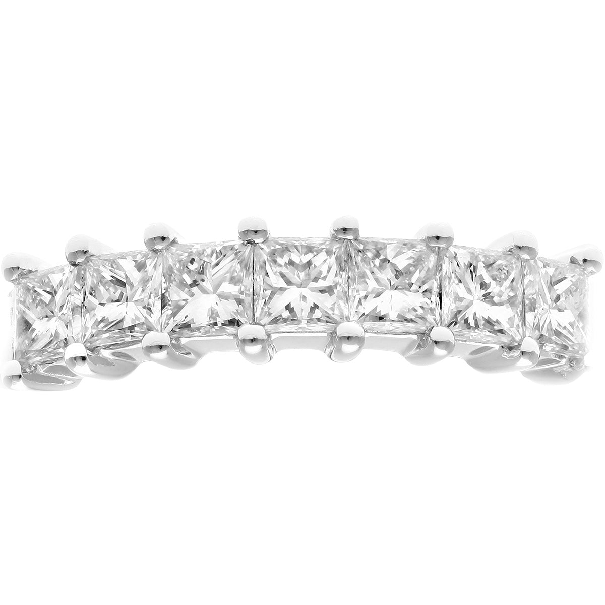 18ct White Gold  Princess 1ct Diamond 7 Stone  Eternity Ring 3mm - PR0AXL9555W18JPK