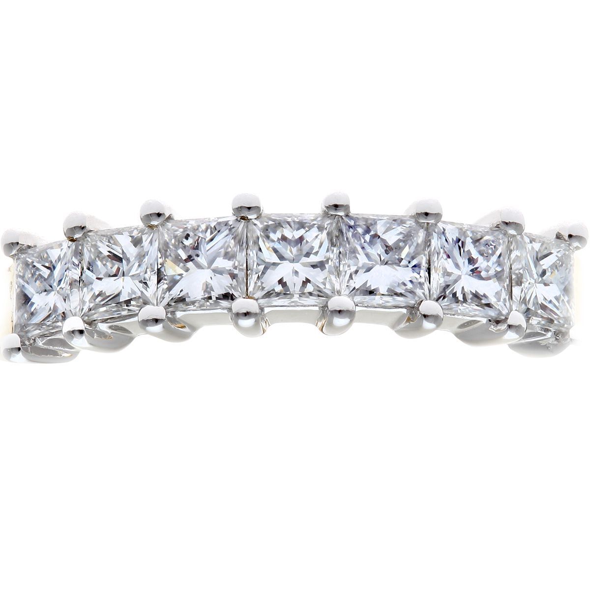 18ct Gold  Princess 1ct Diamond 7 Stone Eternity Ring 3mm - PR0AXL9555Y18JPK
