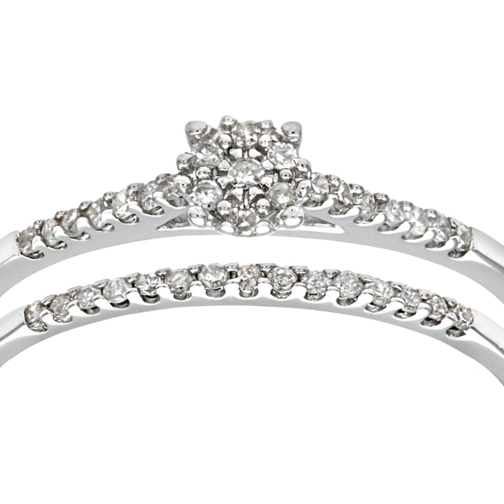 9ct White Gold  Diamond Faux Solitaire Eternity Bridal Ring - PR0AXL9818W