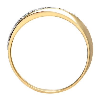 9ct Gold  Round 2pts Diamond Pave Edge Half Eternity Ring 3mm - PR0AXL9832Y