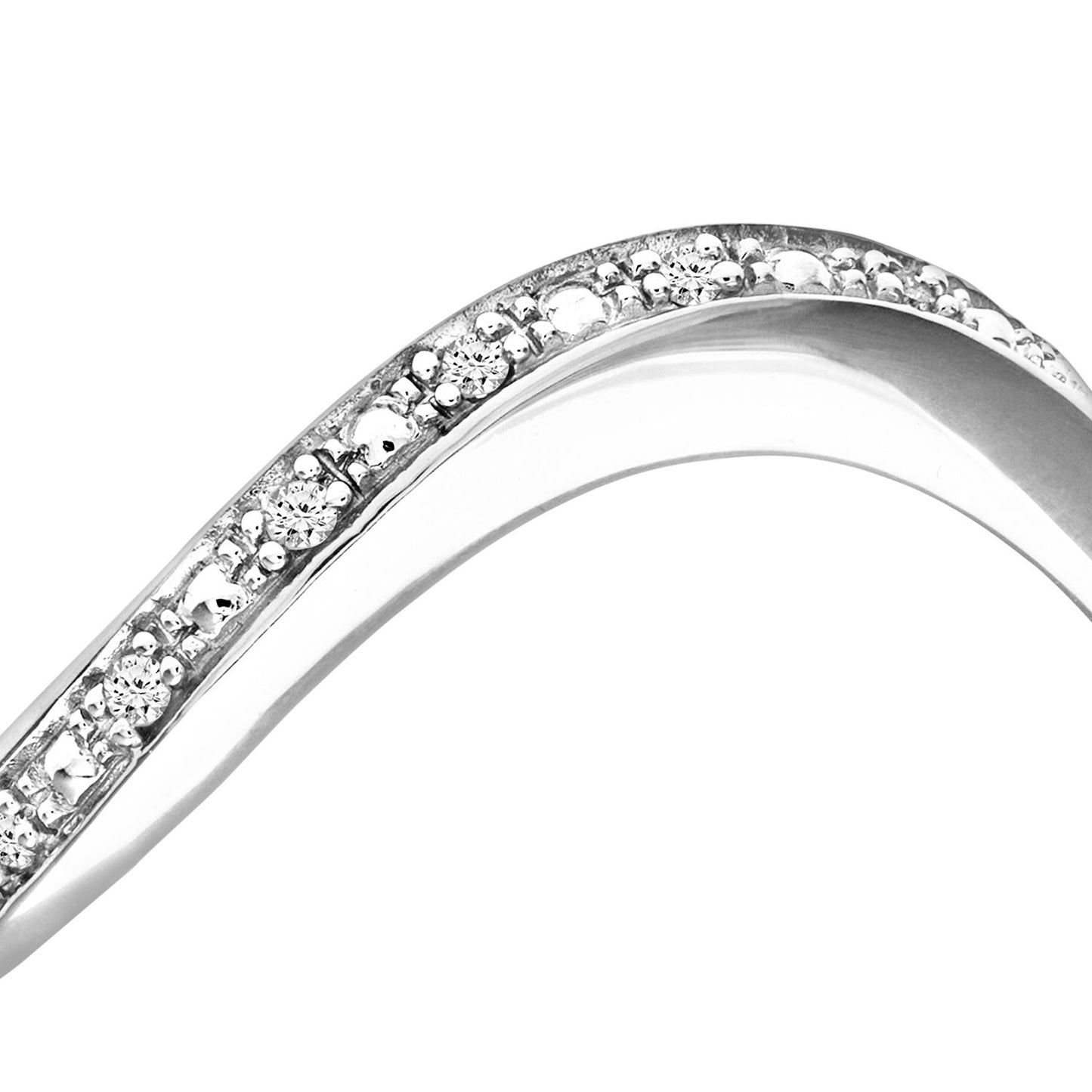 9ct White Gold  3pts Diamond Wobbly Wavy Half Eternity Ring 1.5mm - PR0AXL9834W