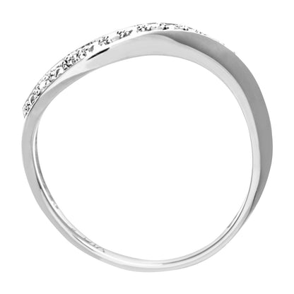 9ct White Gold  3pts Diamond Wobbly Wavy Half Eternity Ring 1.5mm - PR0AXL9834W