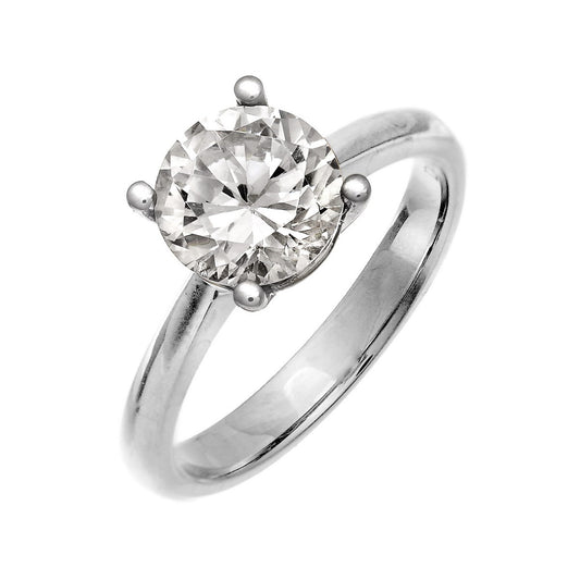 18ct White Gold  2ct Diamond 4 Claw Solitaire Engagement Ring - PR0AXL9988W18JPK