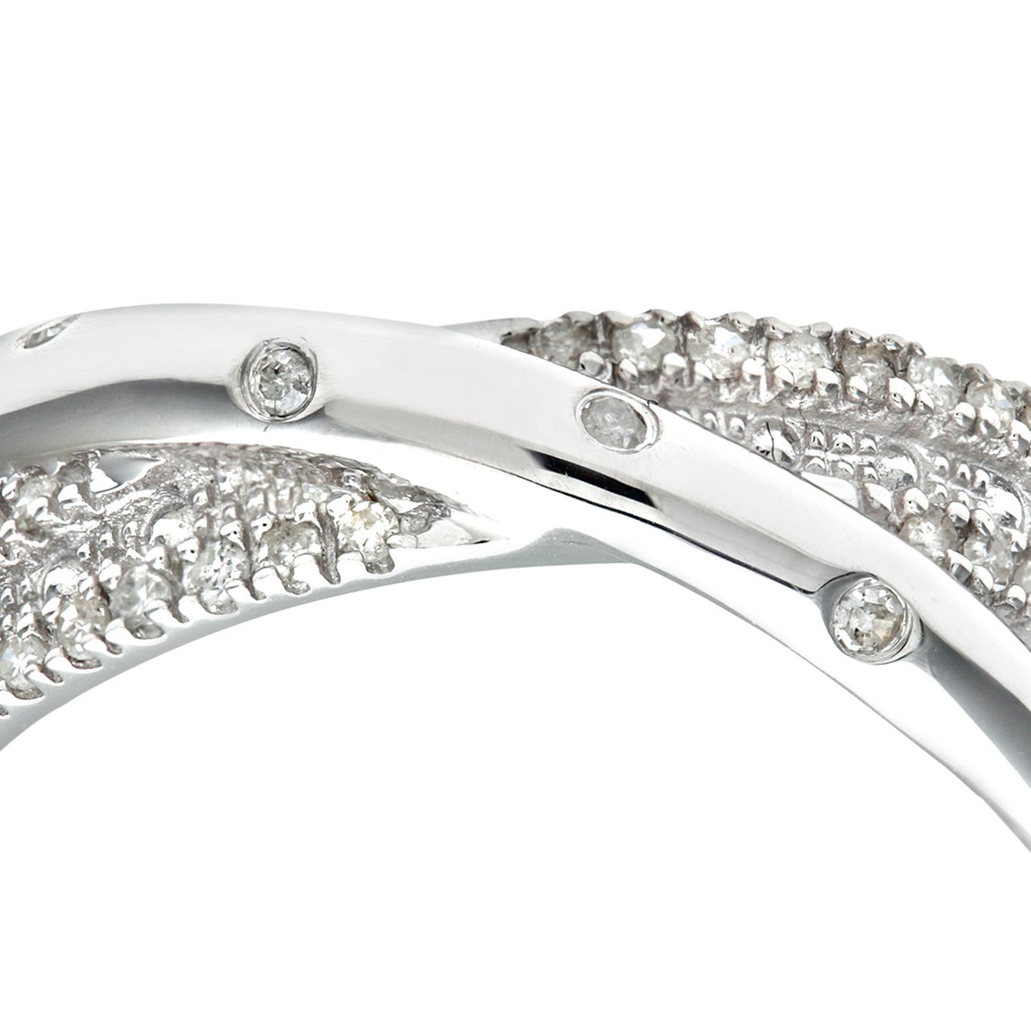 9ct White Gold  15.3pts Diamond Crossover Eternity Ring 2.5mm - PR1AXL0178W