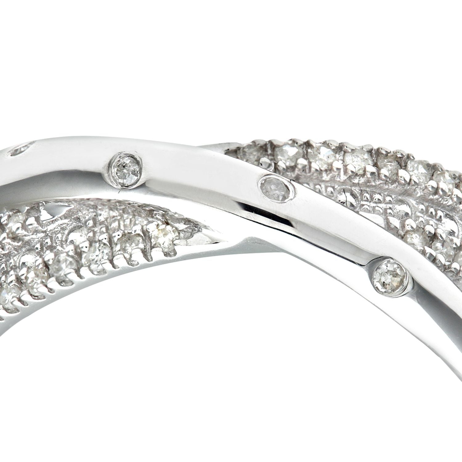 9ct White Gold  15.3pts Diamond Crossover Eternity Ring 2.5mm - PR1AXL0178W