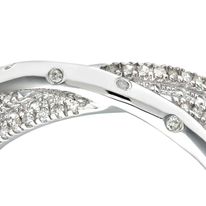 9ct White Gold  15.3pts Diamond Crossover Eternity Ring 2.5mm - PR1AXL0178W