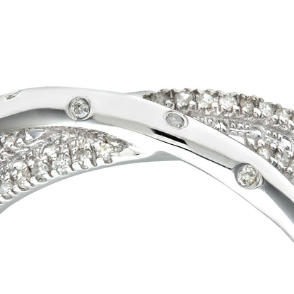9ct White Gold  15.3pts Diamond Crossover Eternity Ring 2.5mm - PR1AXL0178W