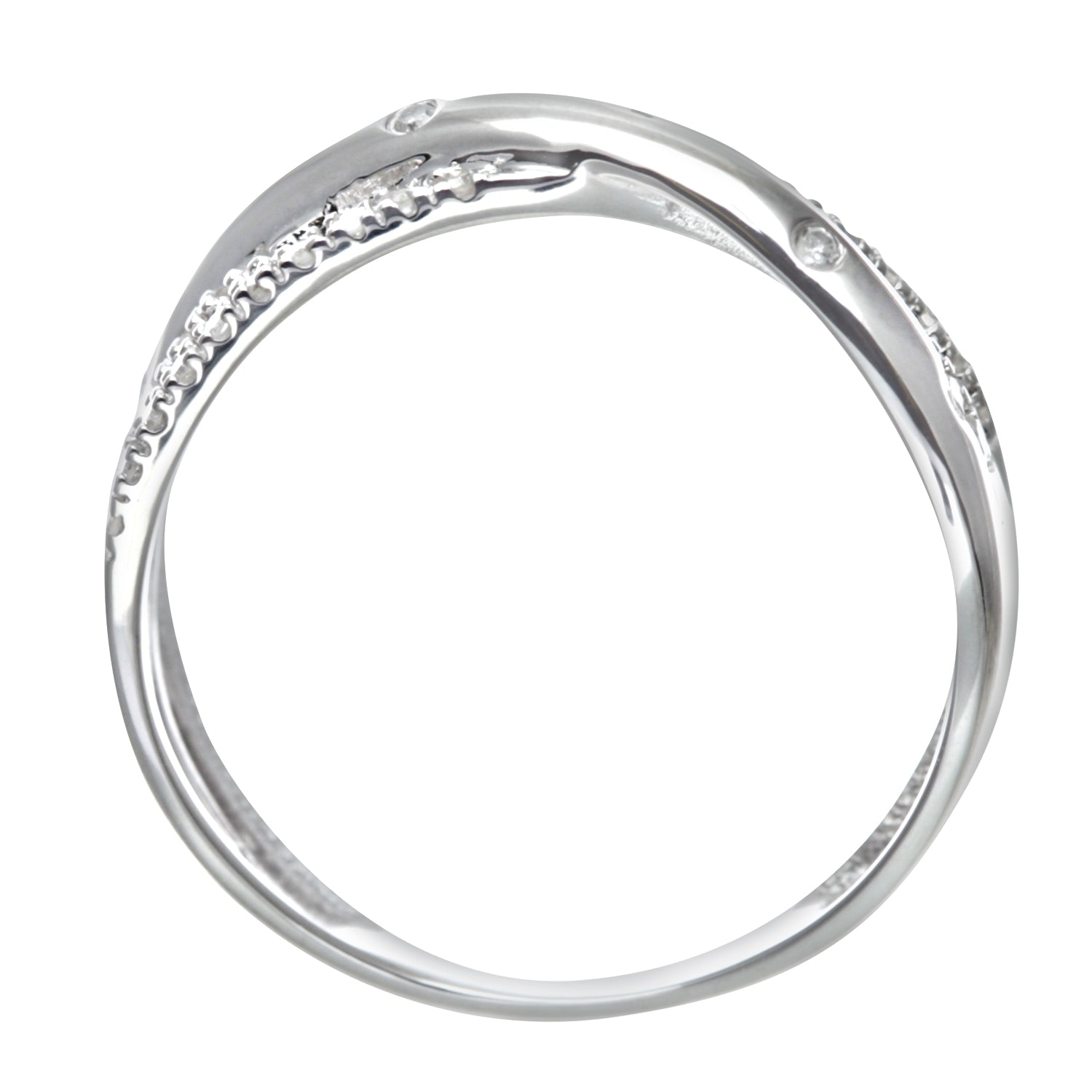 9ct White Gold  15.3pts Diamond Crossover Eternity Ring 2.5mm - PR1AXL0178W