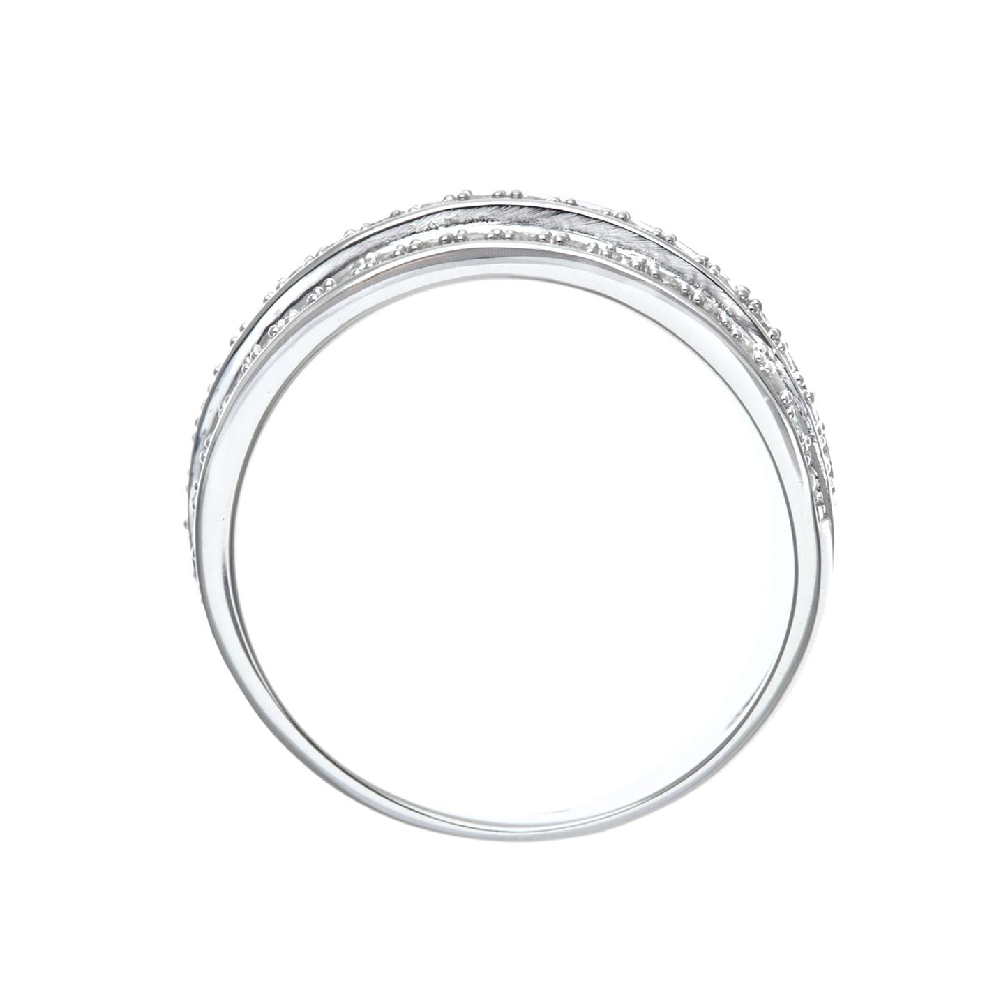 9ct White Gold  Round 1/4ct Diamond Tiered 3 Row Eternity Ring 5mm - PR1AXL0180W