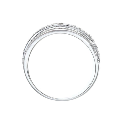 9ct White Gold  Round 1/4ct Diamond Tiered 3 Row Eternity Ring 5mm - PR1AXL0180W