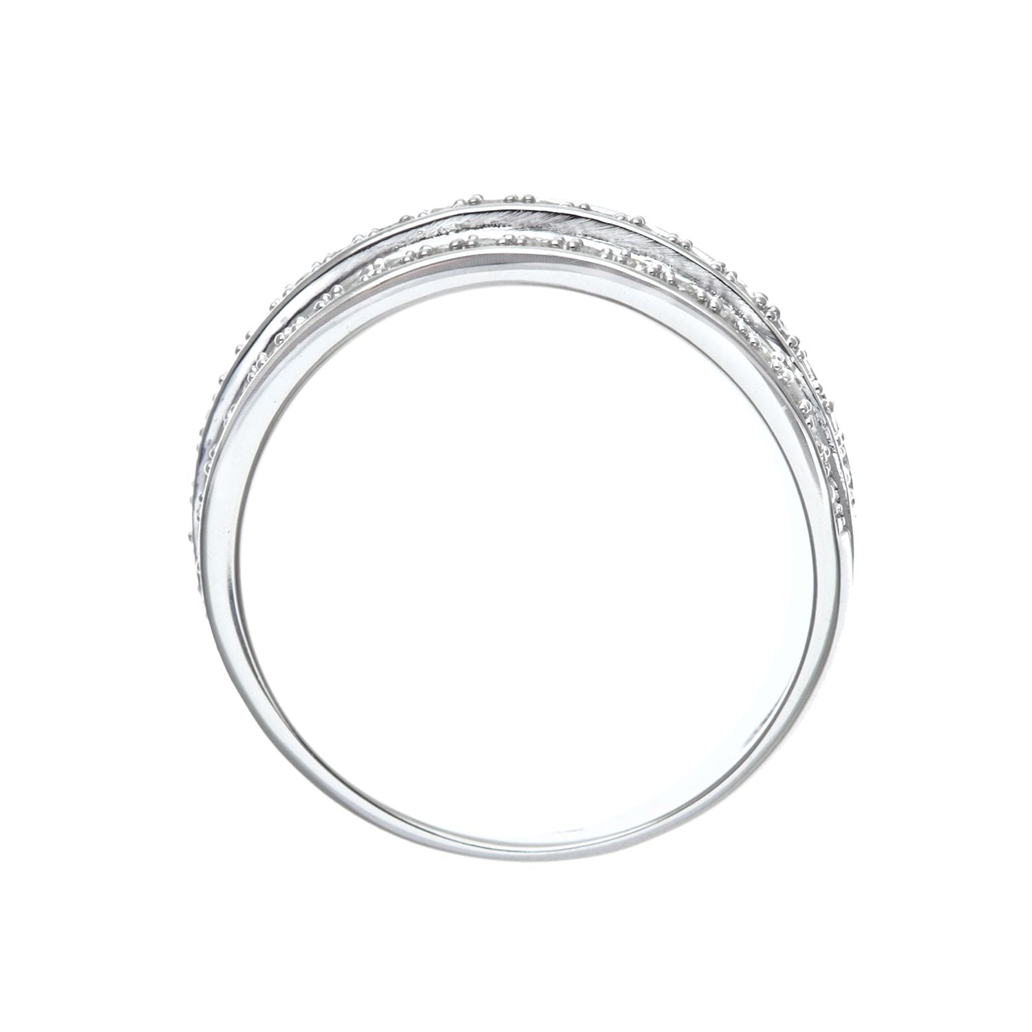 9ct White Gold  Round 1/4ct Diamond Tiered 3 Row Eternity Ring 5mm - PR1AXL0180W