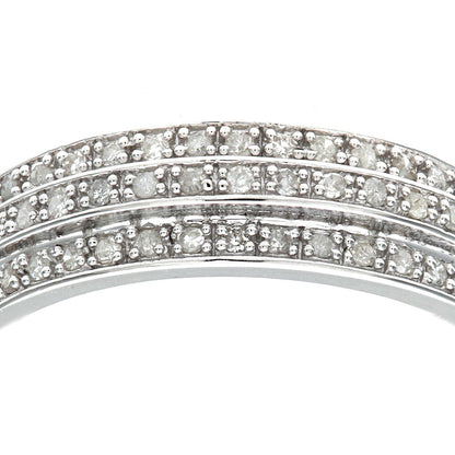 9ct White Gold  Round 1/4ct Diamond Tiered 3 Row Eternity Ring 5mm - PR1AXL0180W