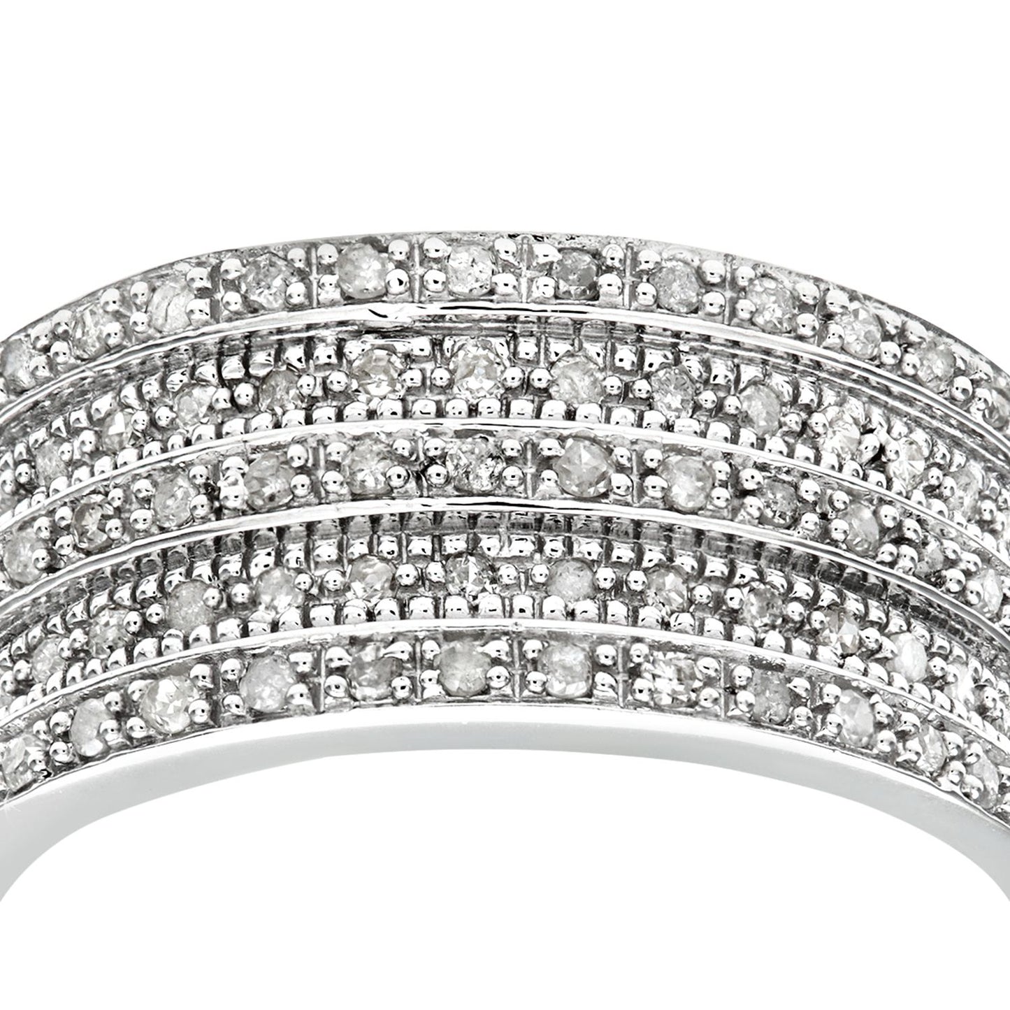 9ct White Gold  Round 1/2ct Diamond Tiered 5 Row Eternity Ring 9mm - PR1AXL0181W
