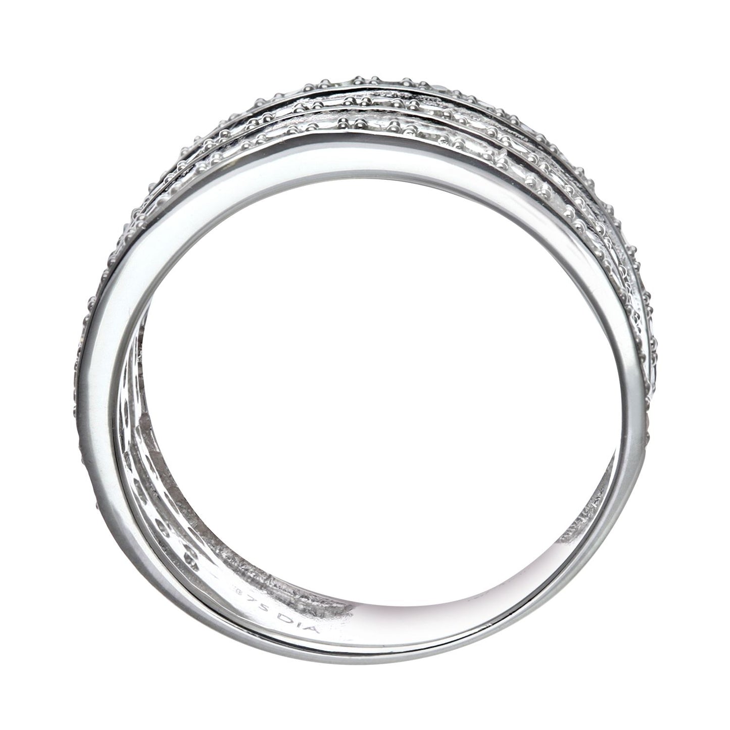 9ct White Gold  Round 1/2ct Diamond Tiered 5 Row Eternity Ring 9mm - PR1AXL0181W
