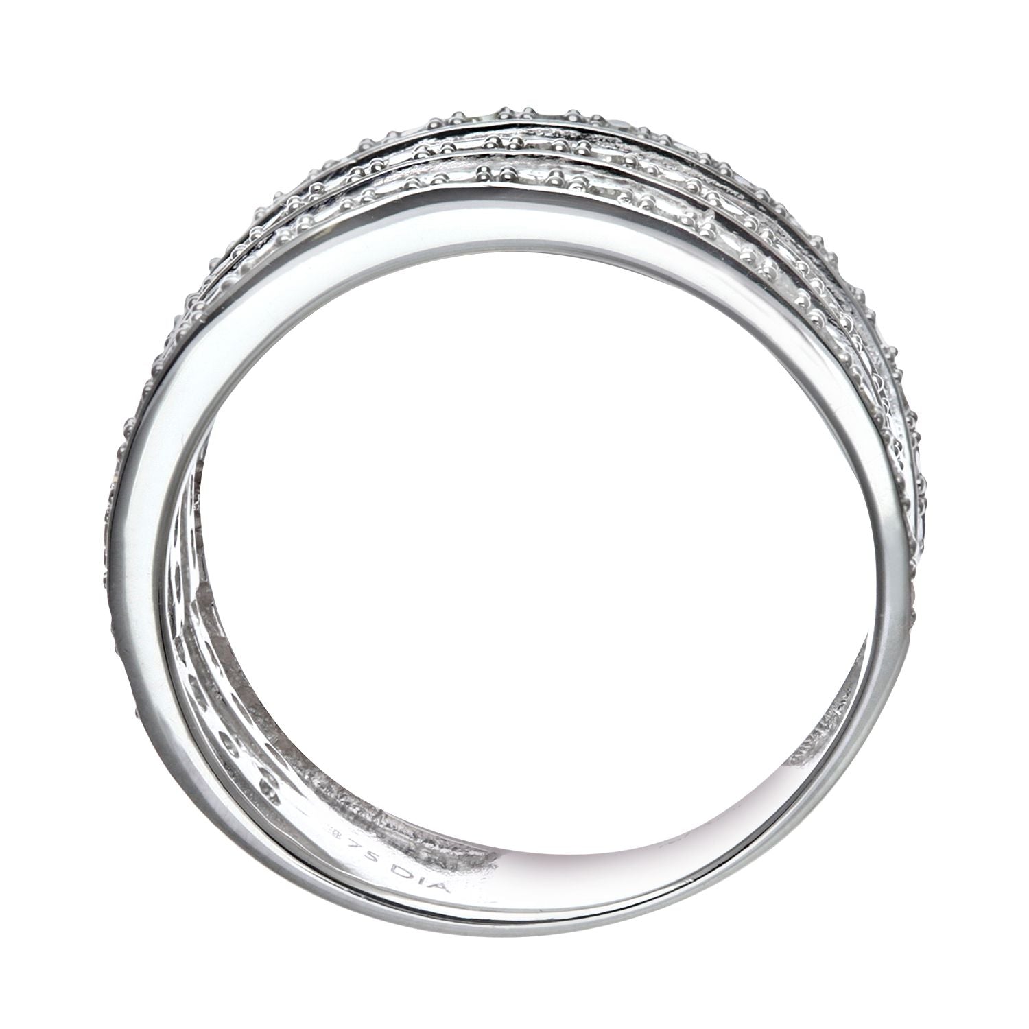 9ct White Gold  Round 1/2ct Diamond Tiered 5 Row Eternity Ring 9mm - PR1AXL0181W
