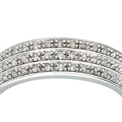 9ct White Gold  Round 1/4ct Diamond Tiered 3 Row Eternity Ring 5mm - PR1AXL0182W