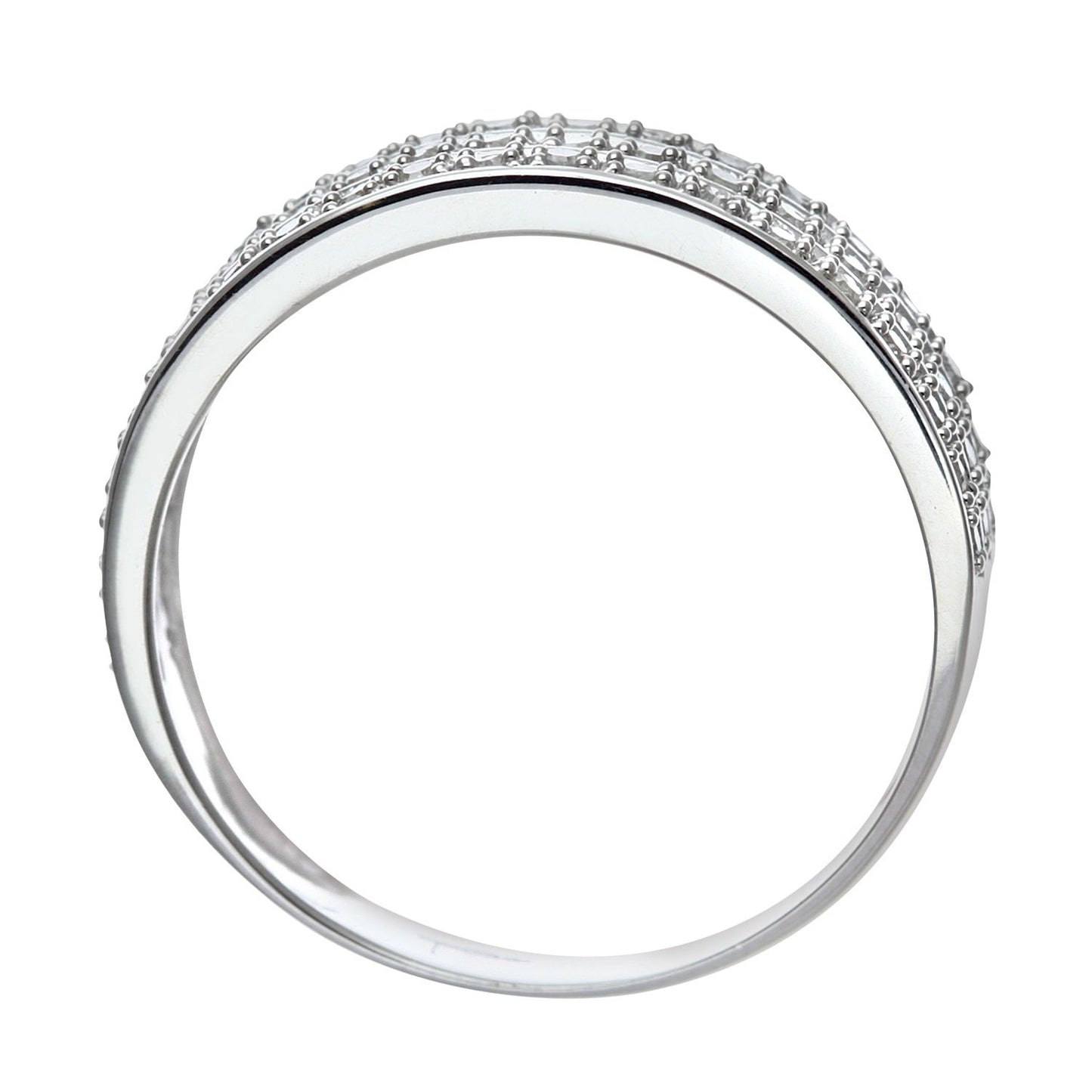 9ct White Gold  Round 1/4ct Diamond Tiered 3 Row Eternity Ring 5mm - PR1AXL0182W