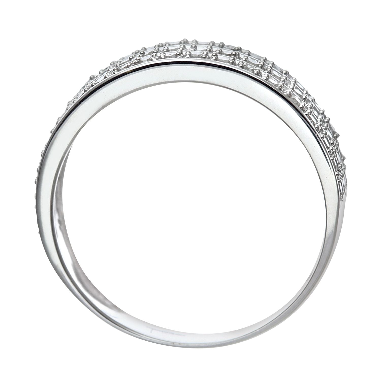 9ct White Gold  Round 1/4ct Diamond Tiered 3 Row Eternity Ring 5mm - PR1AXL0182W