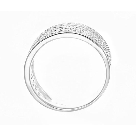 9ct White Gold  Round 1/2ct Diamond Flat 5 Row Eternity Ring 9mm - PR1AXL0183W