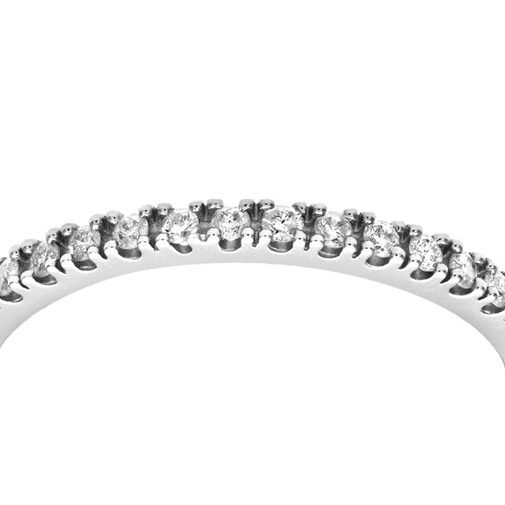 9ct White Gold  Diamond Micro Bead 4 Claw Eternity Ring 1.5mm - PR1AXL0279W