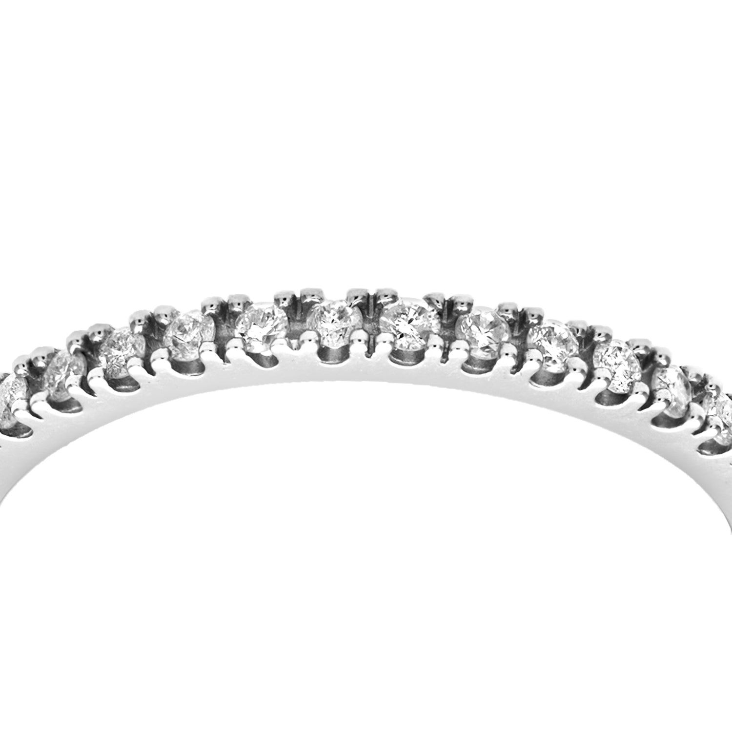 9ct White Gold  Diamond Micro Bead 4 Claw Eternity Ring 1.5mm - PR1AXL0279W