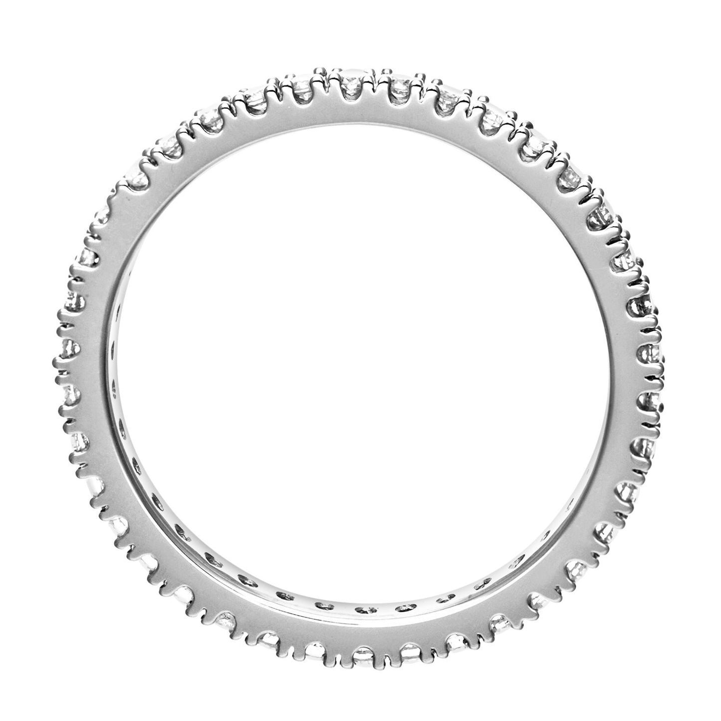 9ct White Gold  Diamond Micro Bead 4 Claw Eternity Ring 1.5mm - PR1AXL0279W