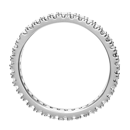 9ct White Gold  Diamond Micro Bead 4 Claw Eternity Ring 1.5mm - PR1AXL0279W