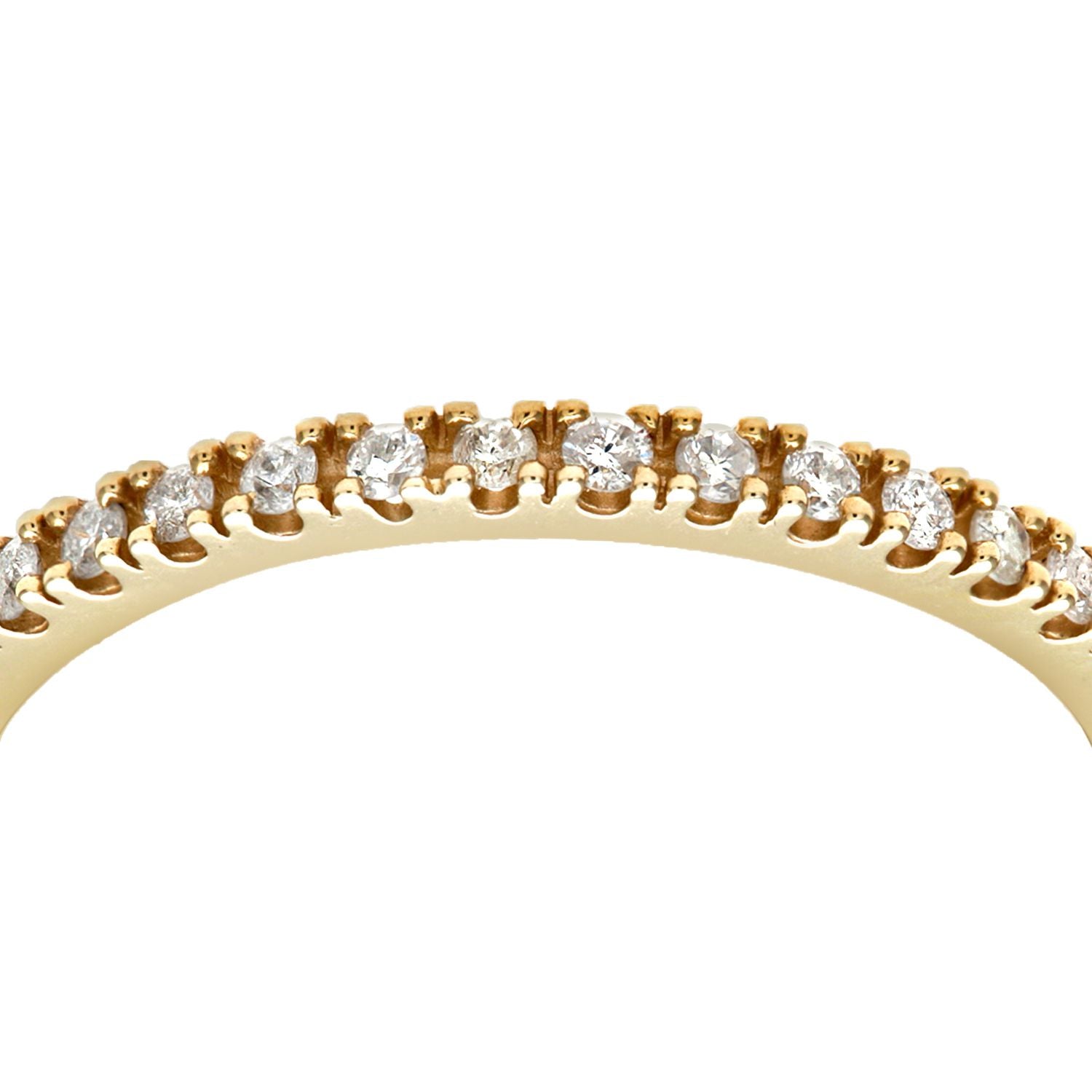 9ct Gold  0.36ct Diamond Micro Bead 4 Claw Eternity Ring 1.5mm - PR1AXL0279Y