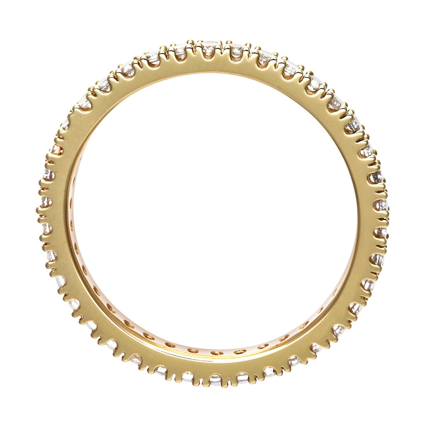 9ct Gold  0.36ct Diamond Micro Bead 4 Claw Eternity Ring 1.5mm - PR1AXL0279Y