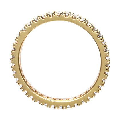 9ct Gold  0.36ct Diamond Micro Bead 4 Claw Eternity Ring 1.5mm - PR1AXL0279Y