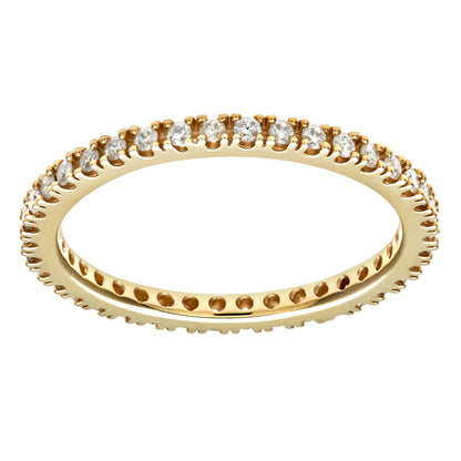 9ct Gold  0.36ct Diamond Micro Bead 4 Claw Eternity Ring 1.5mm - PR1AXL0279Y