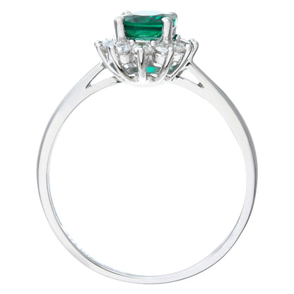 9ct White Gold  1/4ct Diamond Oval Emerald Royal Oval Ring 10mm - PR1AXL0470WEM