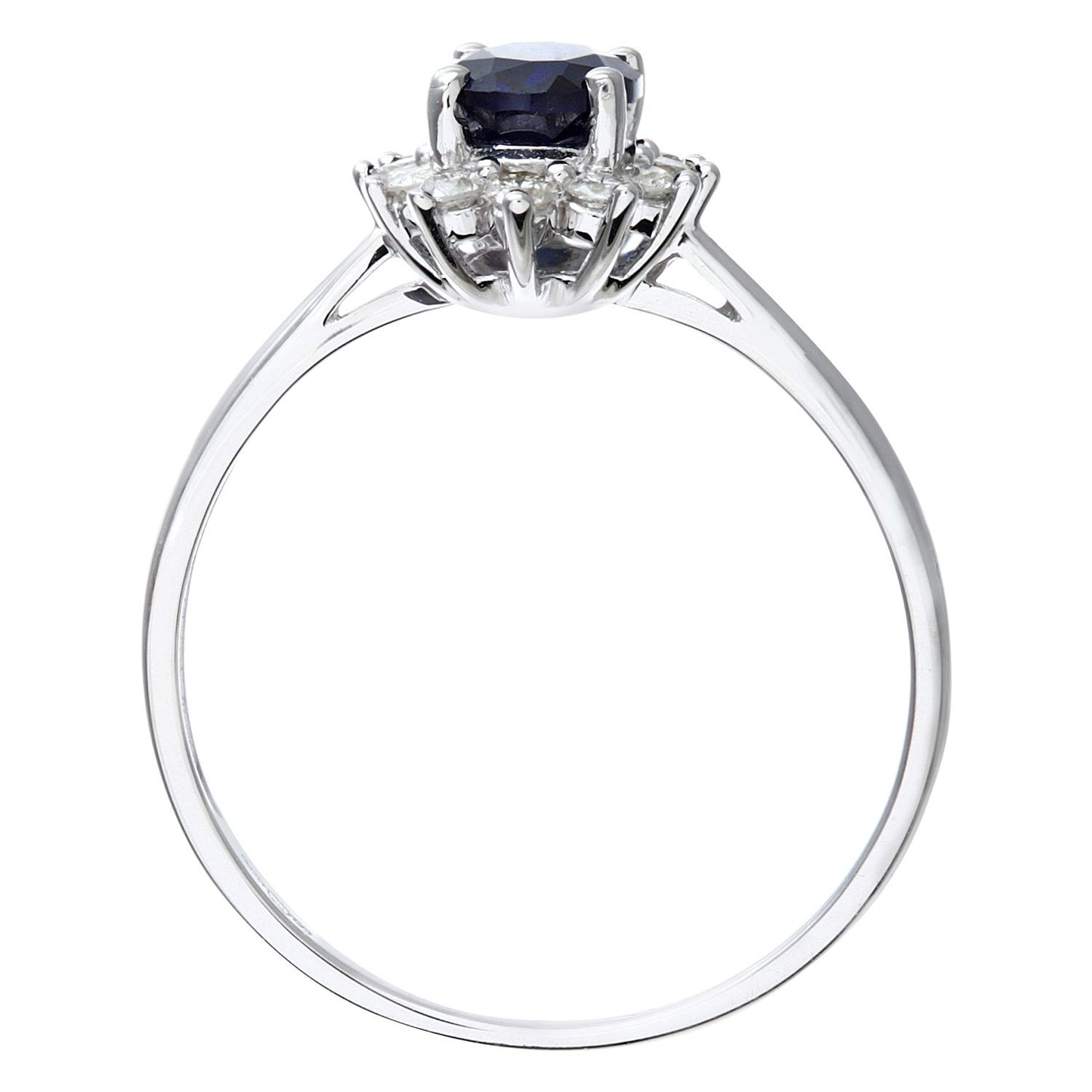 9ct White Gold  1/4ct Diamond Oval Sapphire Royal Oval Ring 10mm - PR1AXL0470WSA