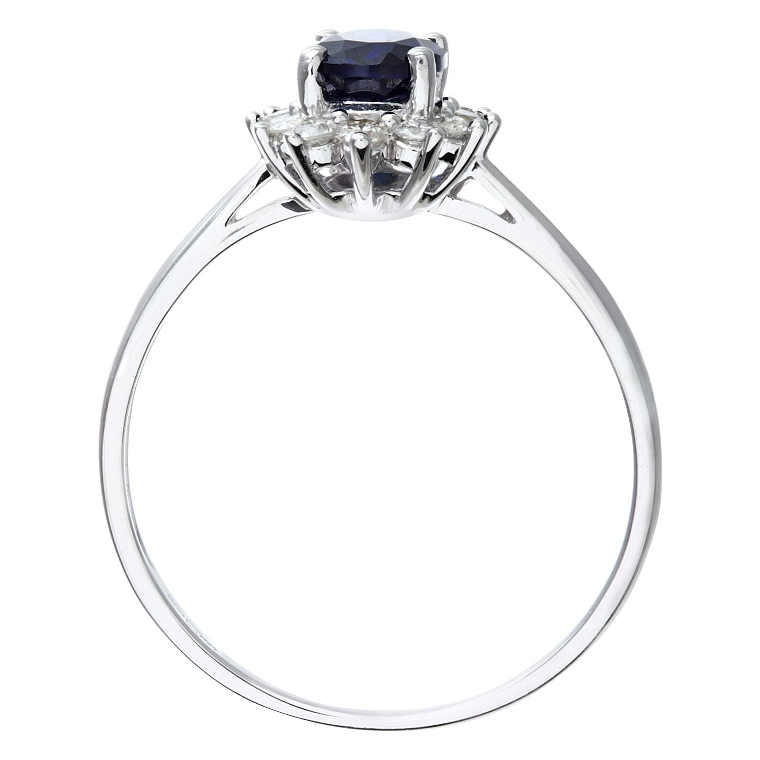9ct White Gold  1/4ct Diamond Oval Sapphire Royal Oval Ring 10mm - PR1AXL0470WSA