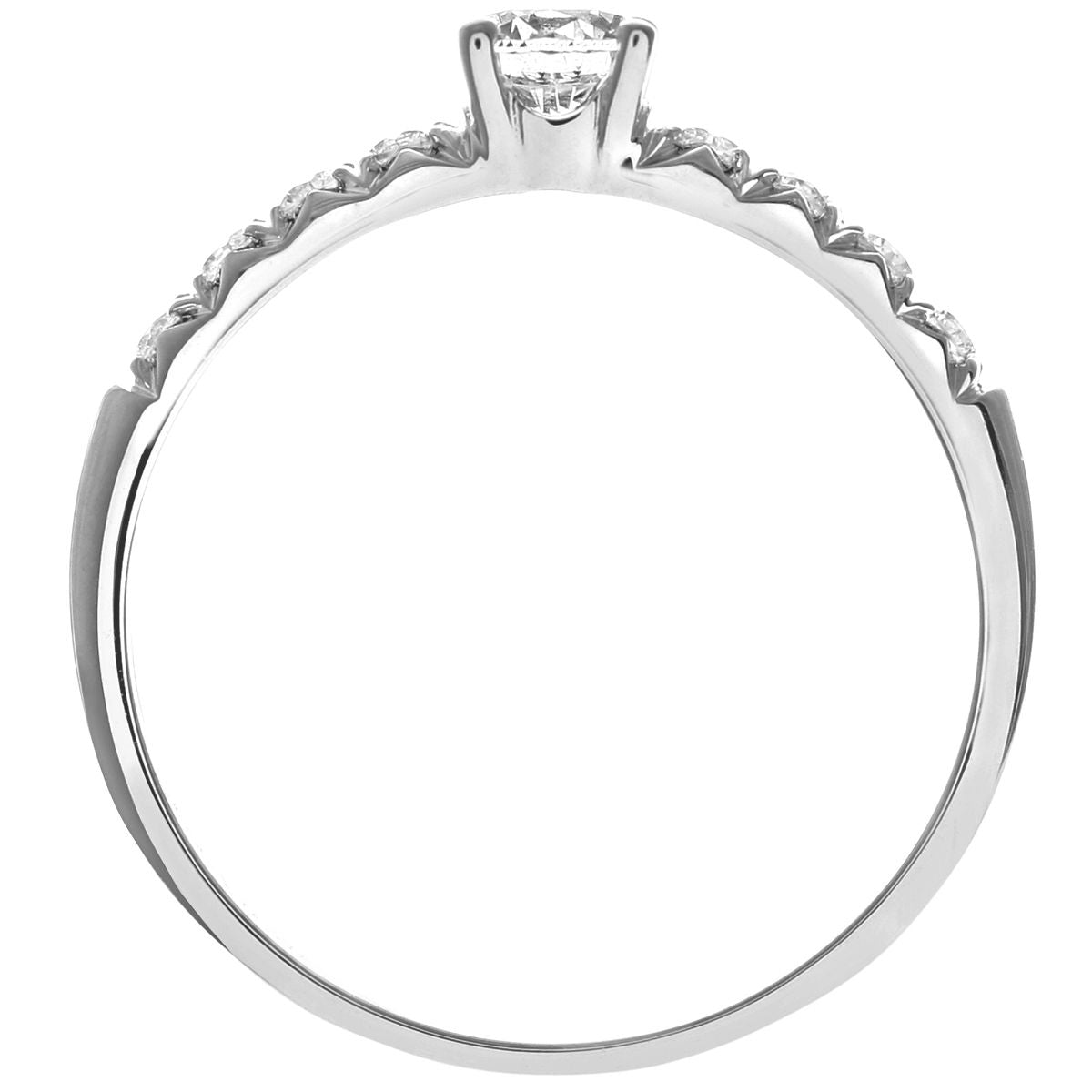 18ct White Gold  Round Diamond Engagement Engagement Ring - PR1AXL096018KW