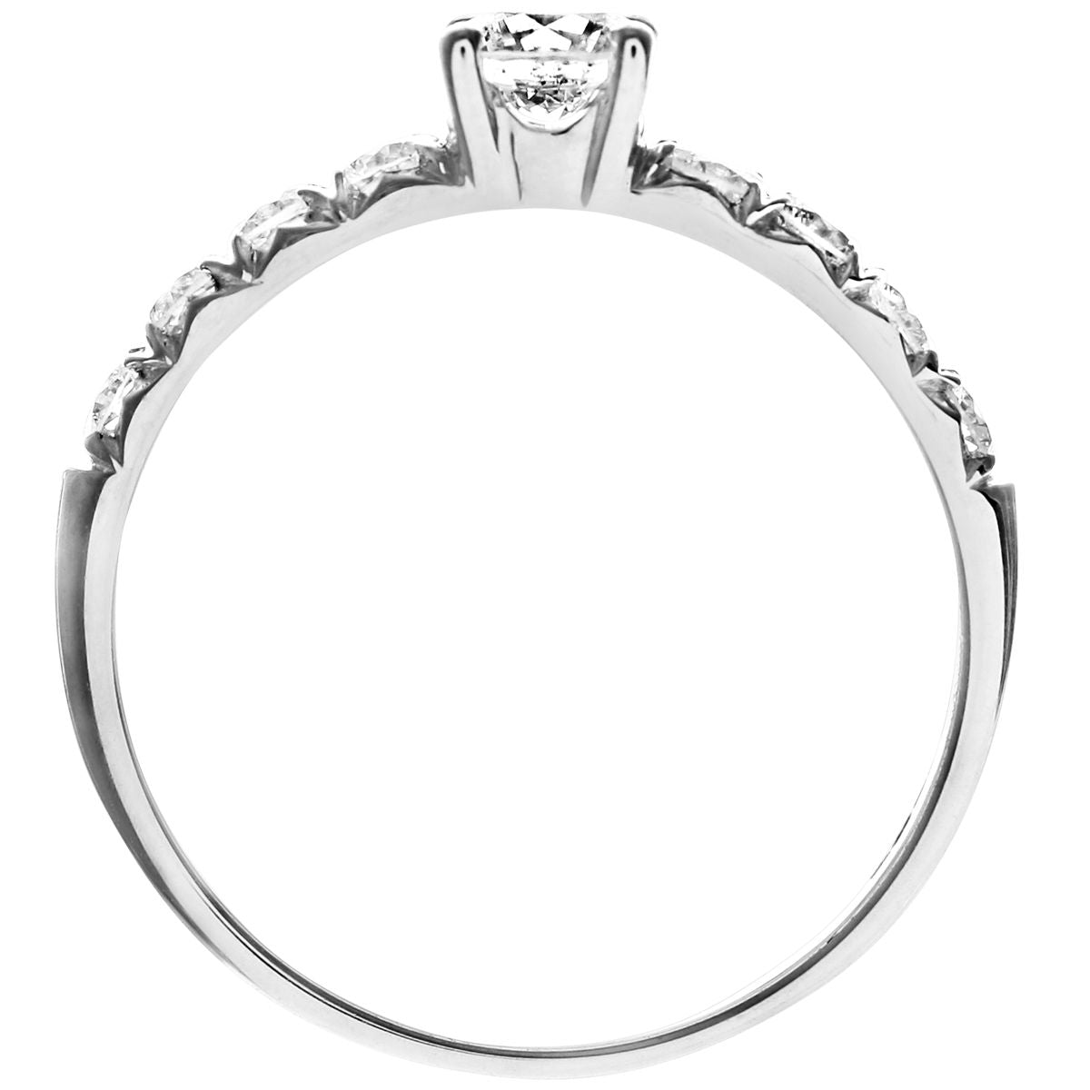 18ct White Gold  0.4ct Diamond 0.35ct Solitaire Ring 2mm 4mm - PR1AXL096118KW