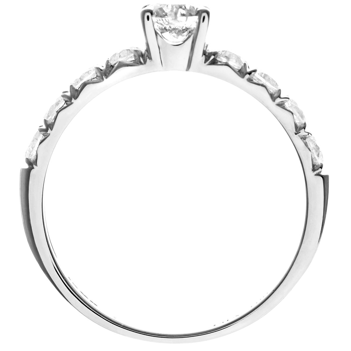 18ct White Gold  0.48ct Diamond 0.52ct Solitaire Ring 2mm 5mm - PR1AXL096218KW