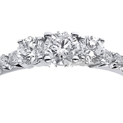 18ct White Gold  0.6ct Diamond 15pts Shoulder Set Trilogy Ring - PR1AXL096418KW
